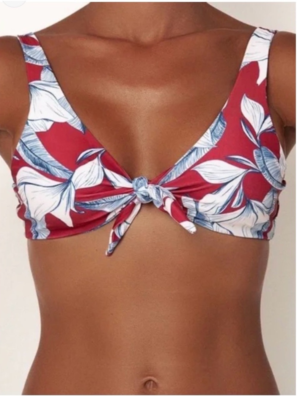 NWT Vaya Island Bikini Top Tie Front Floral S